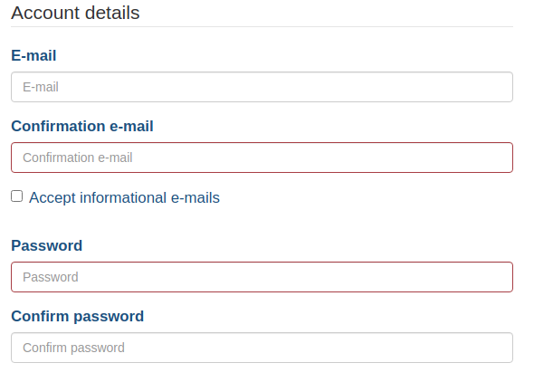 a form to fill email and password for corporatefigame