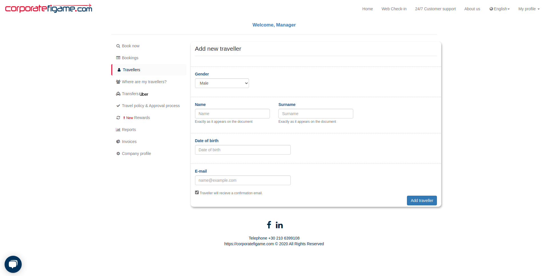 add traveller page from corporatefigame.com