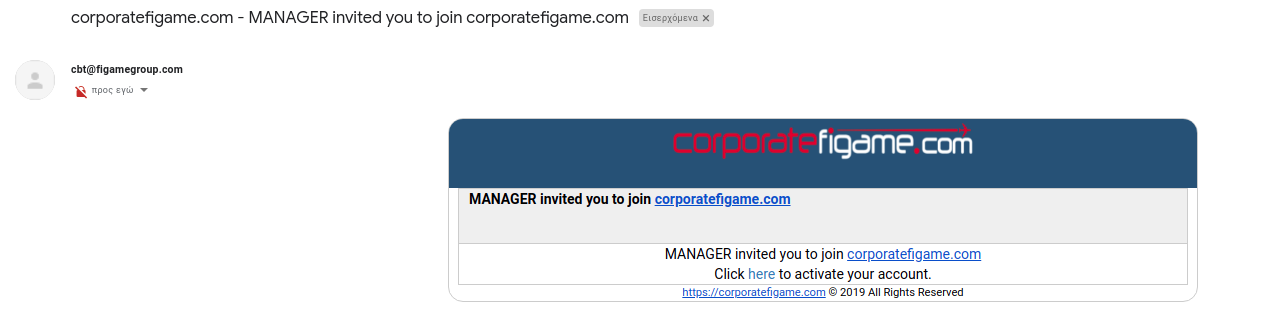 traveller invitation email from corporatefigame.com