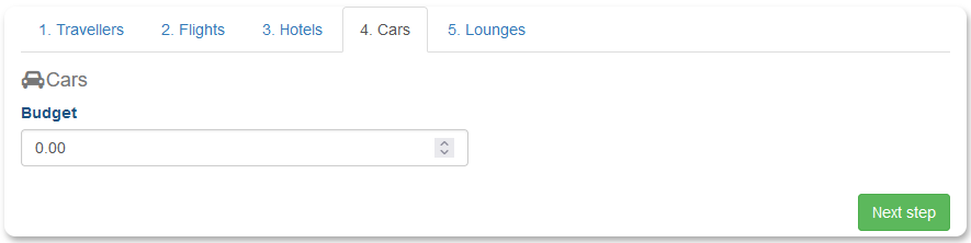 cars tab on travel policy from corporatefigame.com